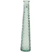 Vaas/bloemenvaas van gerecycled glas - D7 x H32 cm - transparant turquoise - Vazen - thumbnail