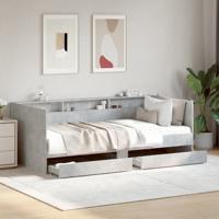 Slaapbank met lades zonder matras 100x200 cm betongrijs