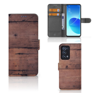 OPPO Reno 6 Pro Plus 5G Book Style Case Old Wood