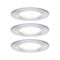 Paulmann Nova Inbouwlamp voor badkamer Set van 3 stuks LED LED 18 W IP44 Aluminium (gedraaid)