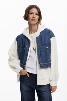 Denim gecombineerde sweatshirt - WHITE - L