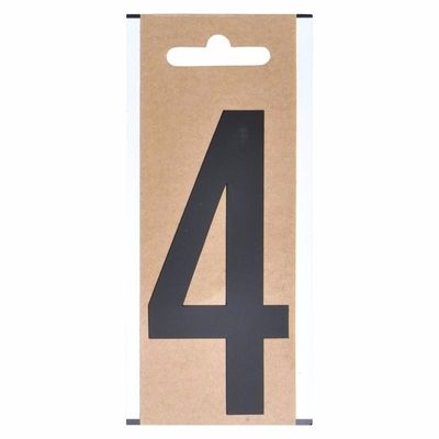 Boten plakcijfer 4 zwart 10 cm