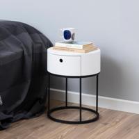 Bendt Rond Nachtkastje 'Gaga' met lade, kleur Wit