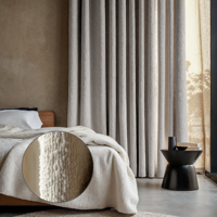 Gordijnen Bouclé - Haken Of Ringen - Zand 250x300 Cm - - Dekbed-Discounter.nl