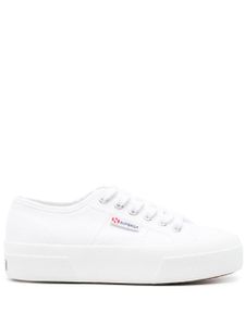 Superga baskets en toile à étiquette logo - Blanc