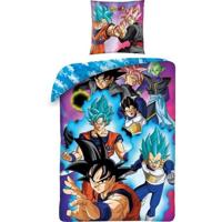 Beddengoedset - DRAGON BALL Z - Son Goku vs Goku Rosé - Microvezel - 1 dekbedovertrek 140 x 200 cm + 1 kussensloop 63 x 63 cm