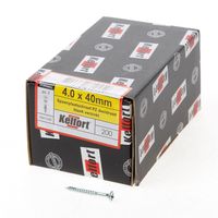 Kelfort Spaanplaatschroef platverzonken kop verzinkt pozidriv deeldraad 4.0 x 40mm - thumbnail