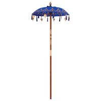 Balinese Parasol Anders Blauw x 260 cm Katoen en massief hout