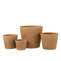 J-Line bloempot Bistro - cement - naturel - Ø 26 cm