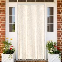 VidaXL Vliegengordijn 100x200 cm chenille beige en wit
