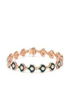 Selim Mouzannar bracelet Fish For Love en or rose 18ct pavé de diamants - Vert