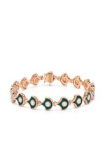 Selim Mouzannar bracelet Fish For Love en or rose 18ct pavé de diamants - Vert - thumbnail