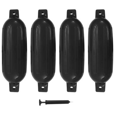Bootstootkussens 4 st 58,5x16,5 cm PVC zwart
