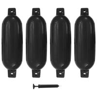 Bootstootkussens 4 st 58,5x16,5 cm PVC zwart