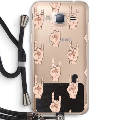 Rock: Samsung Galaxy J3 (2016) Transparant Hoesje met koord
