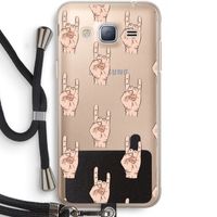 Rock: Samsung Galaxy J3 (2016) Transparant Hoesje met koord