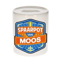 Kinder spaarpot met naam - Moos - keramiek - met dop - wit - Sparen - Spaargeld van Moos