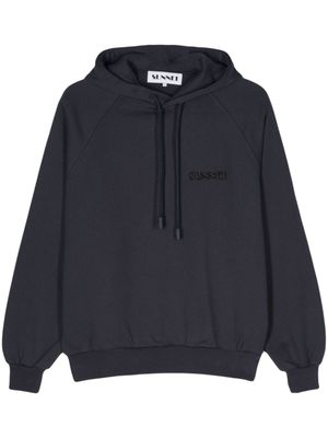 Sunnei hoodie en coton à logo brodé - Bleu