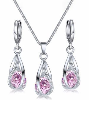 Kristal oorbellen Halsketting Set