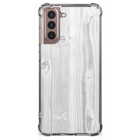 Samsung Galaxy S21 Plus Stevig Telefoonhoesje White Wood - thumbnail