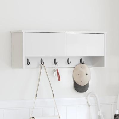 Wandgemonteerde kapstok Wit 80 x 20 x 30 cm Bewerkt hout