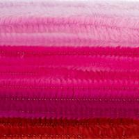 Chenilledraad - 50x - roze tinten - 8 mm x 50 cm - hobby/knutsel materialen