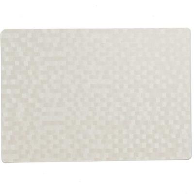 Wicotex luxe tafel placemats Stones - PVC - wit - 30 x 43 cm - met anti slip - en PU coating