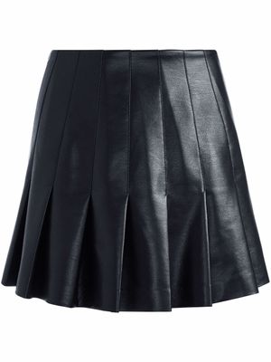alice + olivia jupe en cuir artificiel à design plissé - Noir