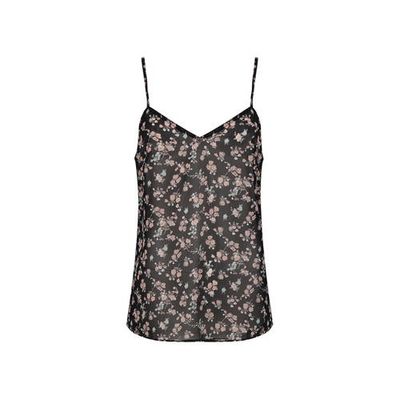 Lofty Manner gebloemde spaghettitop Mariana zwart/ roze Lofty Manner gebloemde spaghettitop Mariana zwart/ roze