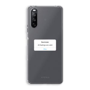 Reminder: Sony Xperia 10 III Transparant Hoesje