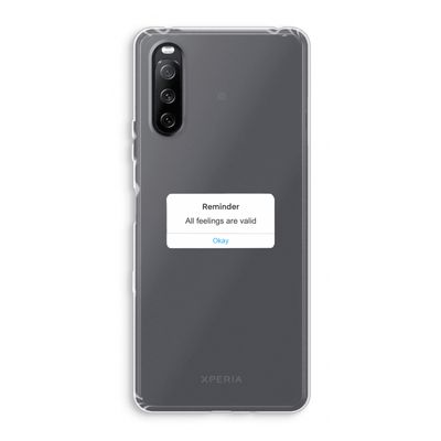 Reminder: Sony Xperia 10 III Transparant Hoesje
