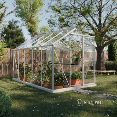 Royal Well Mary 3 tuinkas met veiligheidsglas en fundering - wit Royal Well Mary 3 tuinkas met veiligheidsglas en fundering - wit