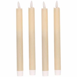 4x Creme witte Led kaarsen/dinerkaarsen 25,5 cm