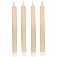 4x Creme witte Led kaarsen/dinerkaarsen 25,5 cm