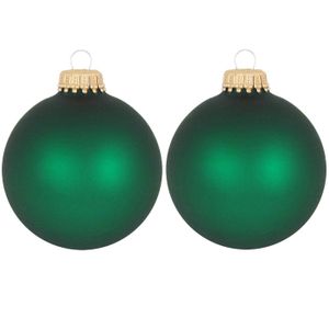 16x Velvet groene glazen kerstballen mat 7 cm kerstboomversiering