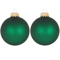 16x Velvet groene glazen kerstballen mat 7 cm kerstboomversiering - thumbnail