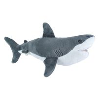 Pluche dieren knuffels witte haai van 30 cm   - - thumbnail