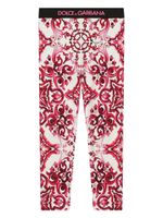 Dolce & Gabbana Kids legging à imprimé Majolica - Rouge - thumbnail