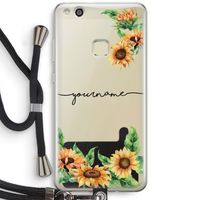Zonnebloemen: Huawei Ascend P10 Lite Transparant Hoesje met koord