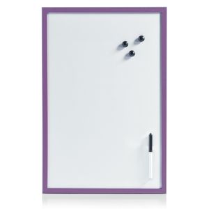 Whiteboard/memobord magnetisch incl. marker en magneten - 40 x 60 cm - paars