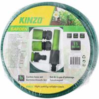 Kinzo Tuinslang - met opzetstukken en spuit - 15 meter - 14 mm - 6 bar