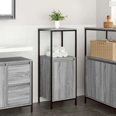 Badkamermeubel met planken 36x35x95 cm grijs sonoma