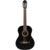 Javier Enriques CAG-75BK Black 4/4-formaat klassieke gitaar met solid sparren top