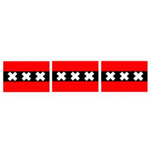 3x Amsterdamse vlaggen   -