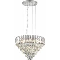 LED Hanglamp - Trio Select Malizia - 12 Lichtpunten - E14-fitting - Hoogte Aanpasbaar - IP20 - Chroom - Metaal