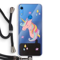 Roze eenhoorn: Huawei Y6s Transparant Hoesje met koord