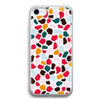 Colored Giraffe: iPhone SE 2020 Transparant Hoesje