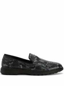 Giuseppe Zanotti mocassins à imprimé peau de serpent - Noir
