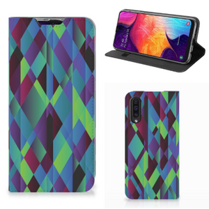 Samsung Galaxy A50 Stand Case Abstract Green Blue