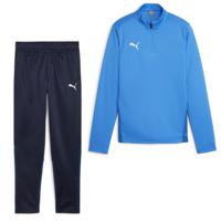 PUMA teamGOAL Trainingspak 1/4-Zip Kids Blauw Donkerblauw Wit - thumbnail